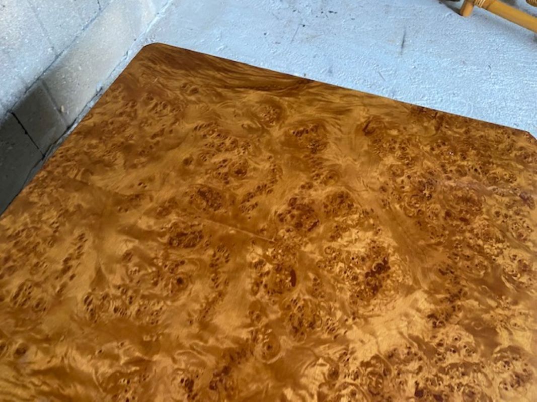 Coffee table elm magnifying glass Roche Bobois vintage 70s