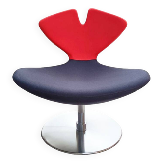 Orange and anthracite rotating fireside chair