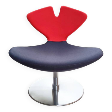 Orange and anthracite rotating fireside chair