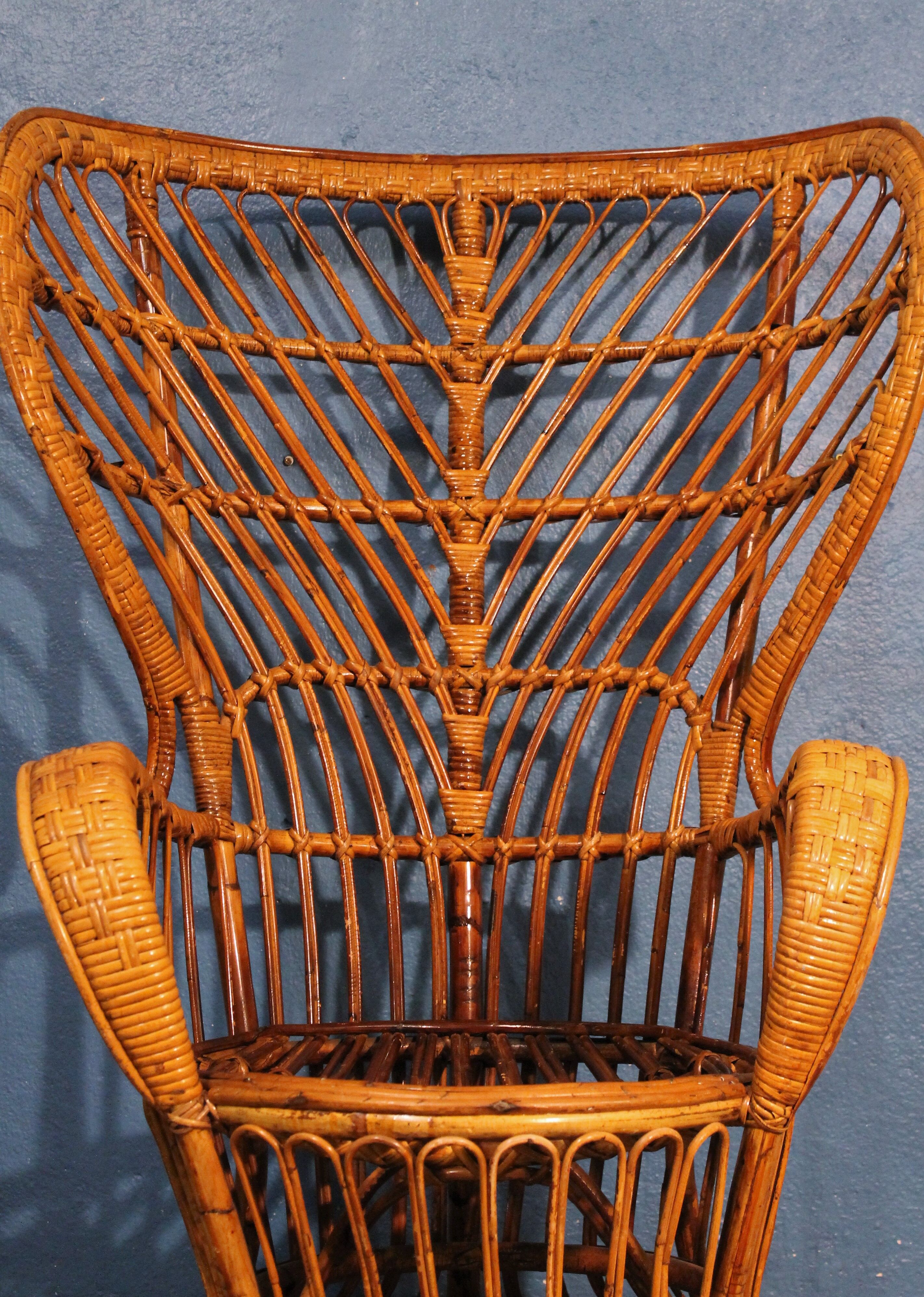 Rattan armchair by Gio Ponti & Lio Carminati Bonacinati edition 1950