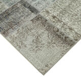 Hand-knotted anatolian contemporary 170 cm x 240 cm grey patchwork carpet