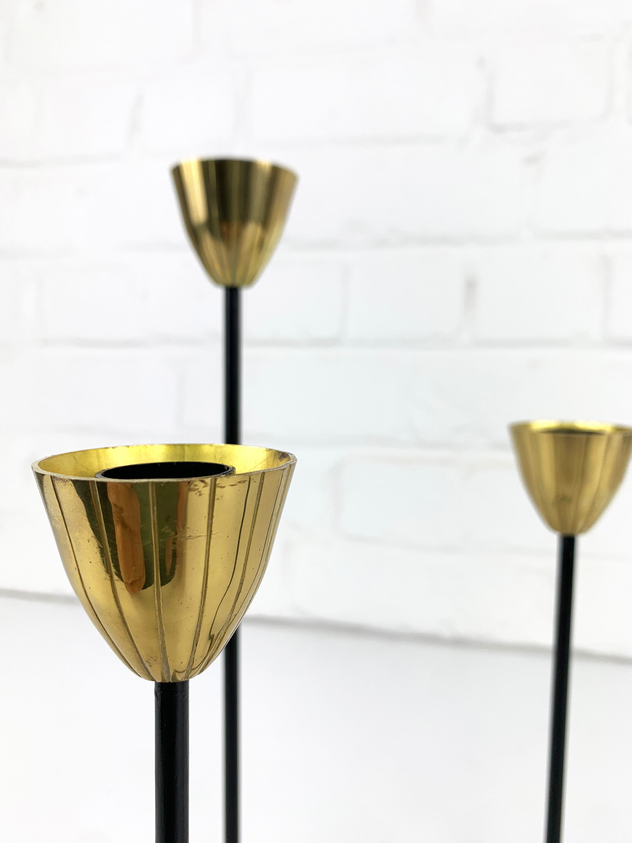 Mid-Century Scandinavian candlestick, Gunnar Ander's candle holder for Ystad Metall, Sweden