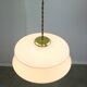 Mid-century italian brass and opaline pendant lamp