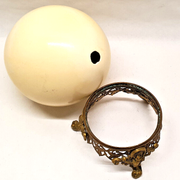 Ostrich egg on bronze foot beautiful deco pattern cabinet of curiosities