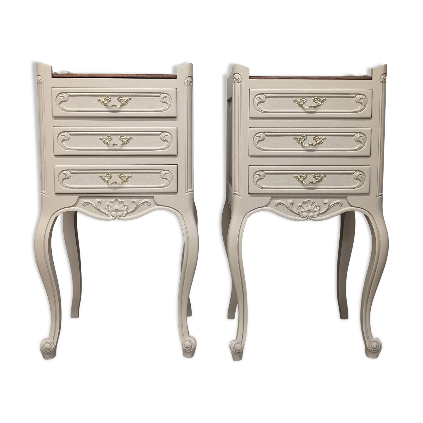 2 tables de chevet vintage en noyer
