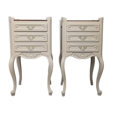 2 vintage walnut bedside tables