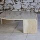 Travertine coffee table "Eye" or "drop" by Roche Bobois, 1980