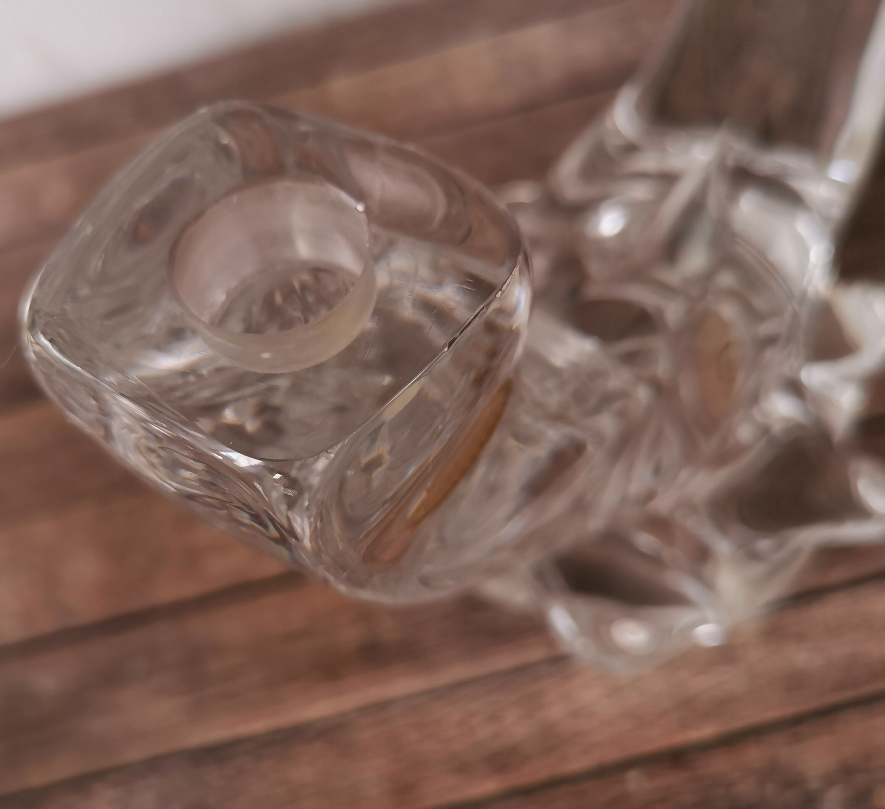 Pair of candle holders two crystal branches