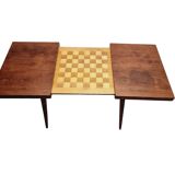 Mid-Century Czech Extendable Chess Table in Walnut and Beech, 1960s