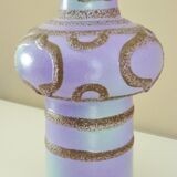 Glazed ceramic vase, abstract shape and decoration, fat lava, vintage 60s/70s