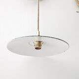 Green enameled sheet metal pendant light
