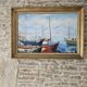 Oil on Canvas Landscape Marine Sailboats The Port Signed J Grosdemouge