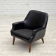 1970s, Danish armchair, artificial leather, teak wood legs.