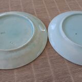 Two slip plates with fruit decoration
