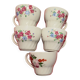 5 tasses à cadé avec soucoupes