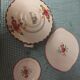 Vintage Longchamp earthenware soup tureen, dish and dessert plate set