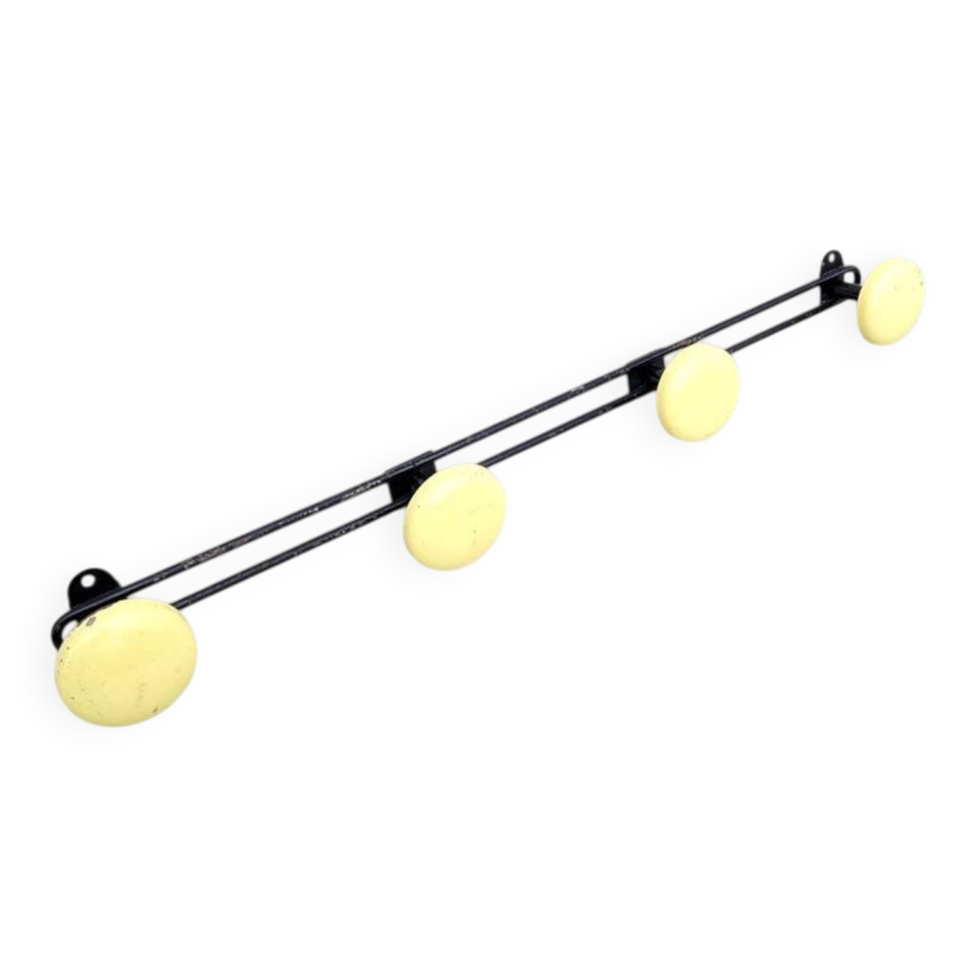 60s yellow wall coat rack 4 pieces