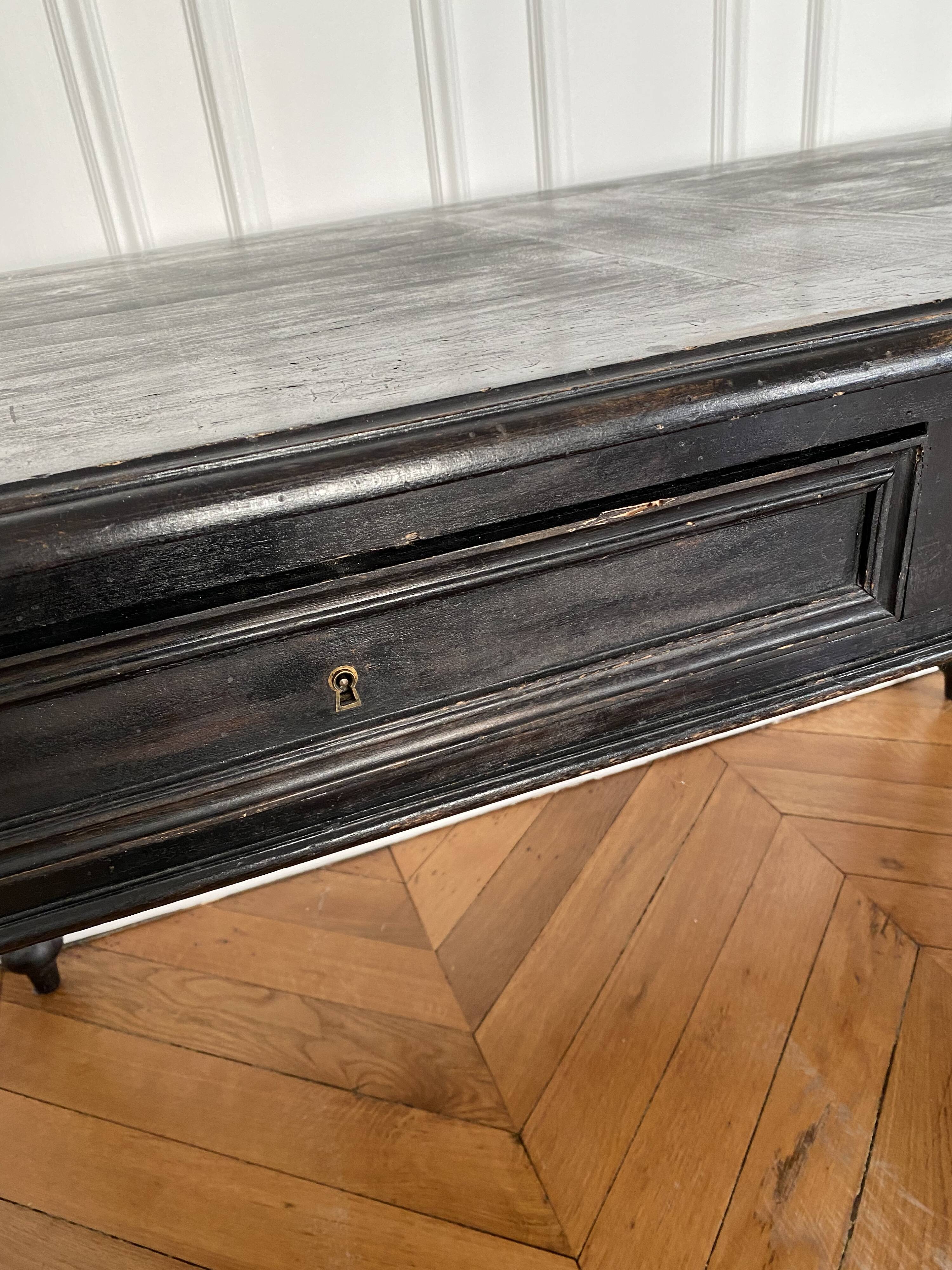 Antique Napoleon desk in blackened wood