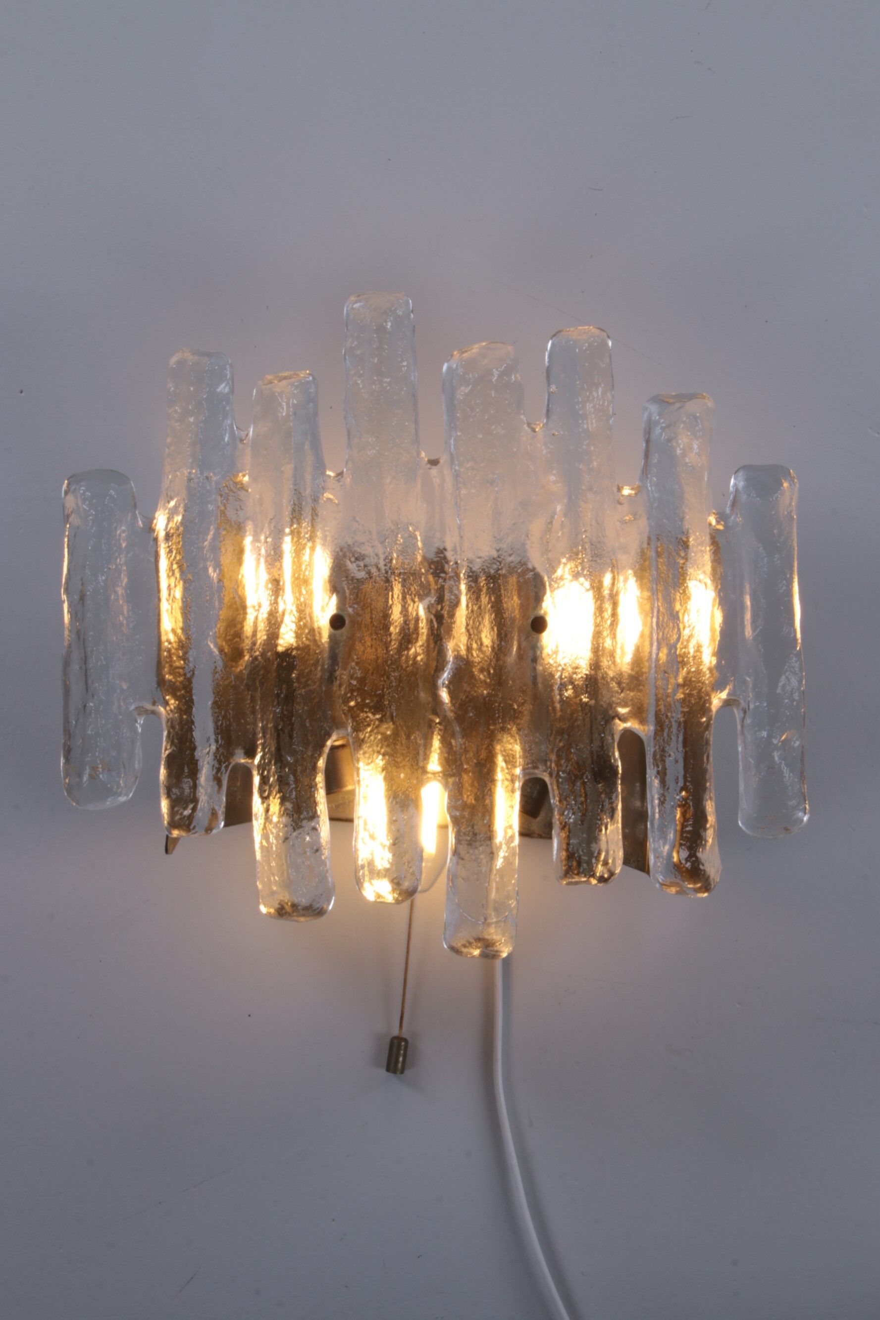 Wall lamp with ice glass made by J.T. Kalmar,1960s