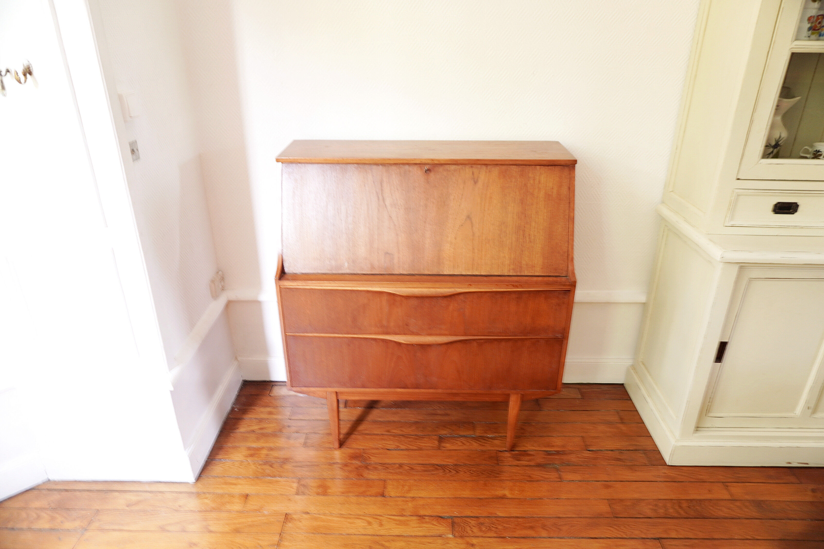 Vintage Scandinavian secretary in teak