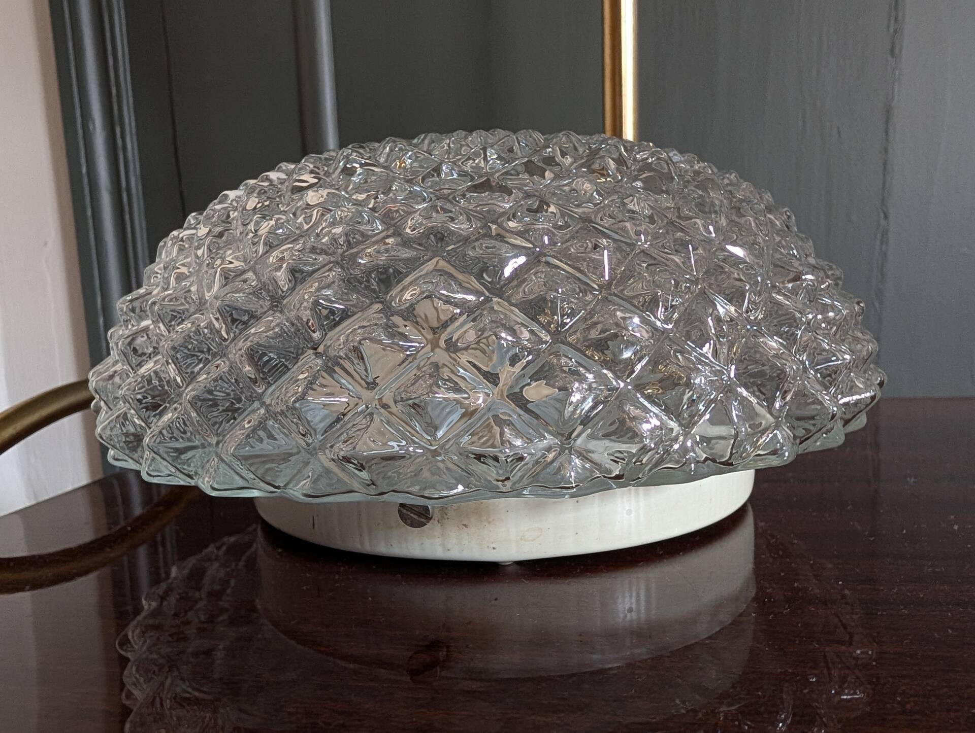 Vintage moulded glass wall light / ceiling light