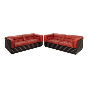 Pair of Strato sofas by Giovanni Offredi for Saporiti, 1970