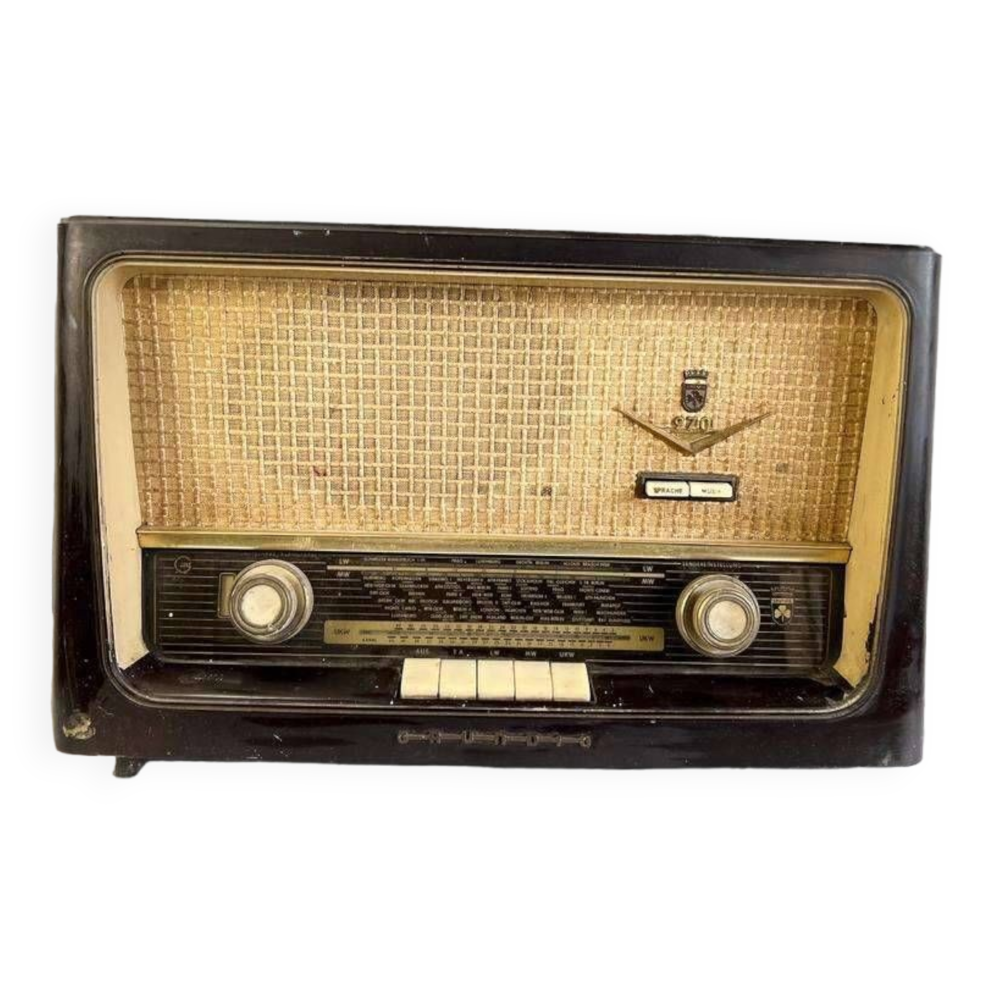 Radio Vintage En Bakélite - Modèle Touriste (URSS) - Microphone - Très Bon état