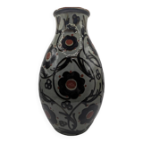 Vase ancien motif floral manufacture Karlsruhe Alfred Kusche