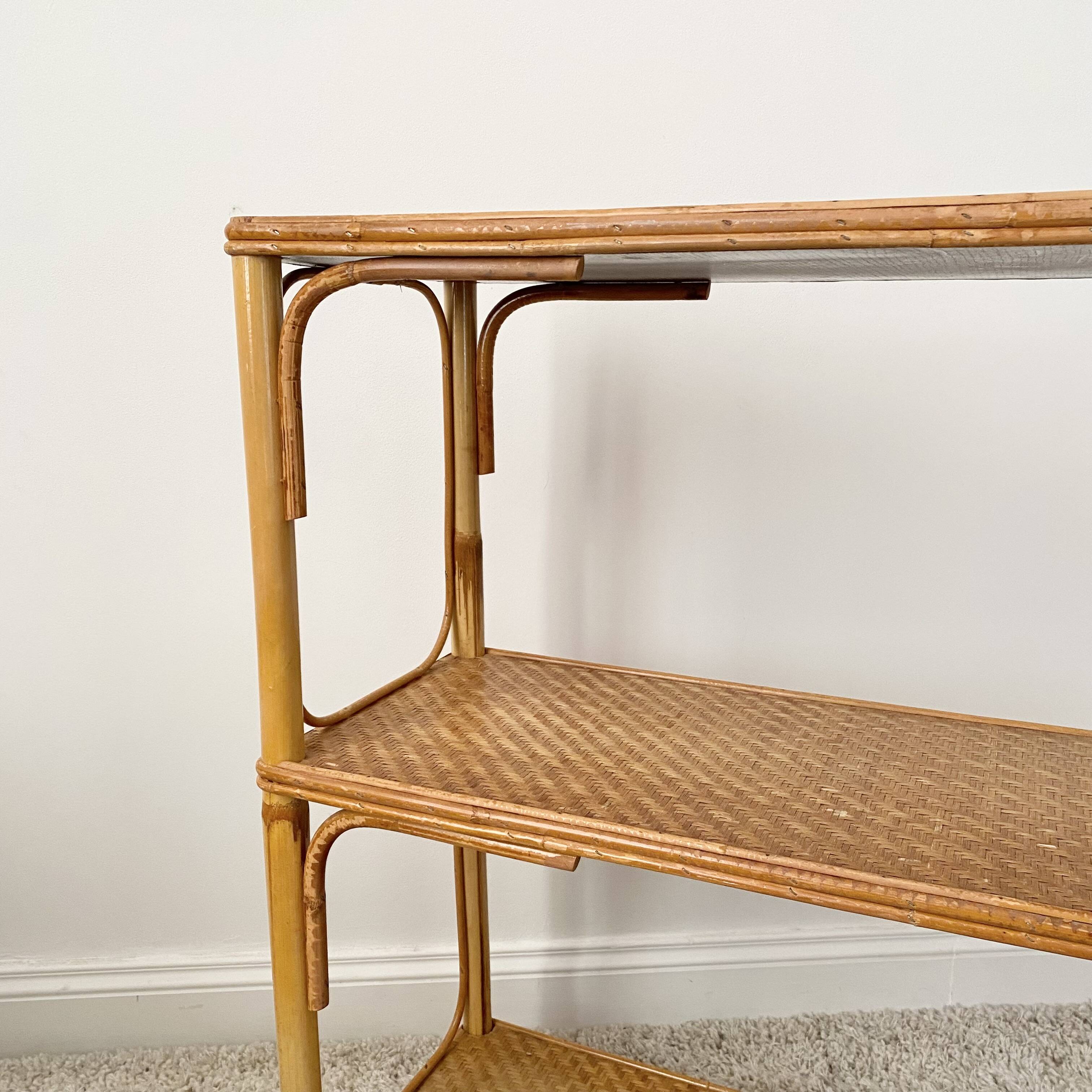 vintage rattan shelf