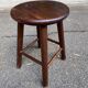 2 vintage solid wood stools — Trayeur / brutalist style