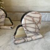 Vintage pair of marble and onyx Art Deco bookends.