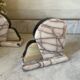Vintage pair of marble and onyx Art Deco bookends.