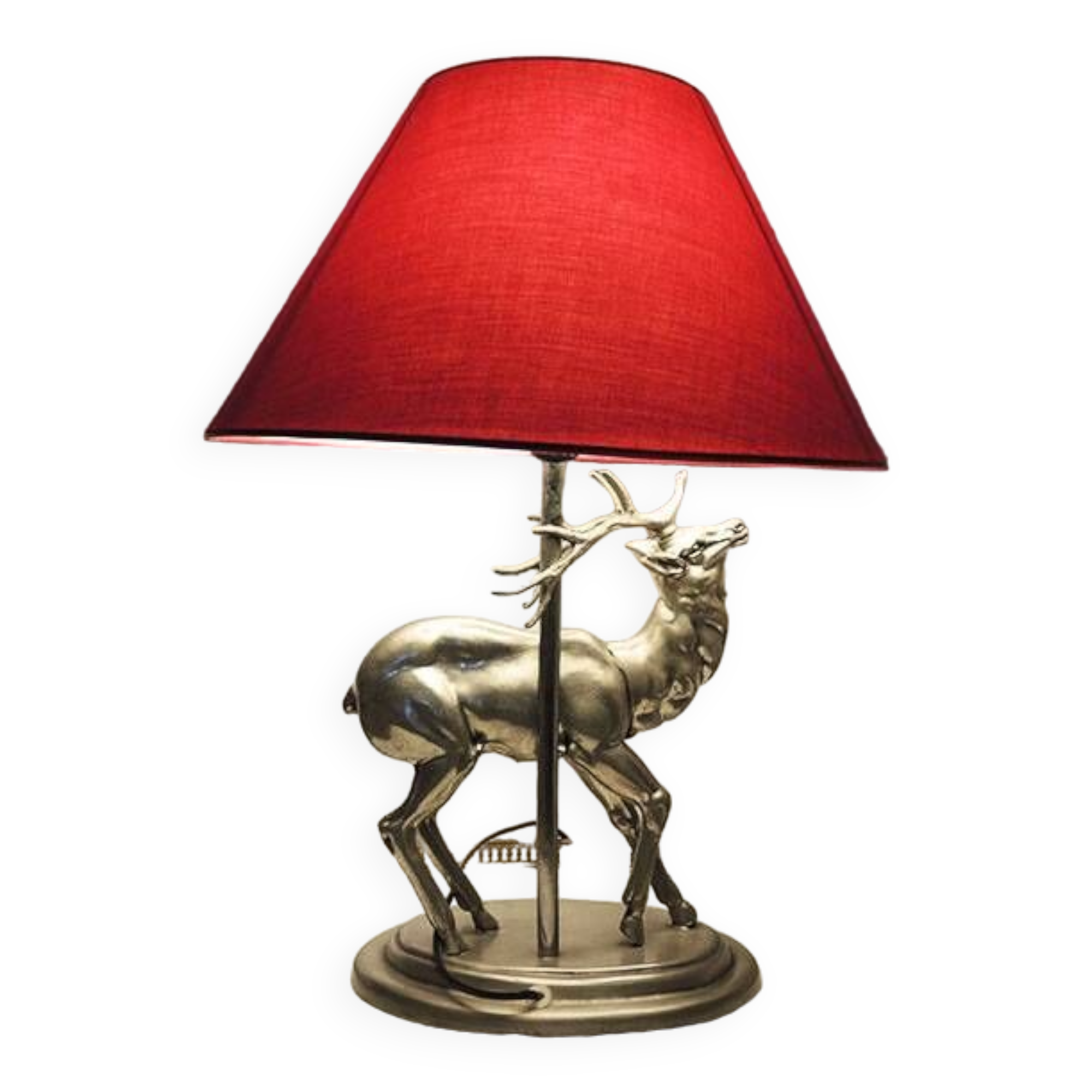 Old Pewter Deer Table Lamp