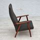 1970s, Danish highback armchair, furniture fabric, teak wood.