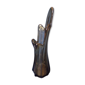 Glass soliflore vase smokes old vintage