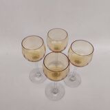 4 amber crystal glasses, first half of the 20th century.