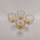 4 amber crystal glasses, first half of the 20th century.
