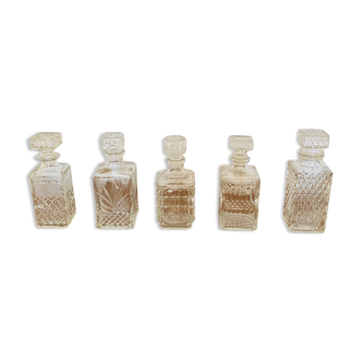 Set of 5 whisky decanters