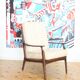 Fauteuil relax vintage en bois de style scandinave, 1950