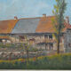 Painting landscape countryside farm Hery Yonne Bourgogne-Franche-Comté