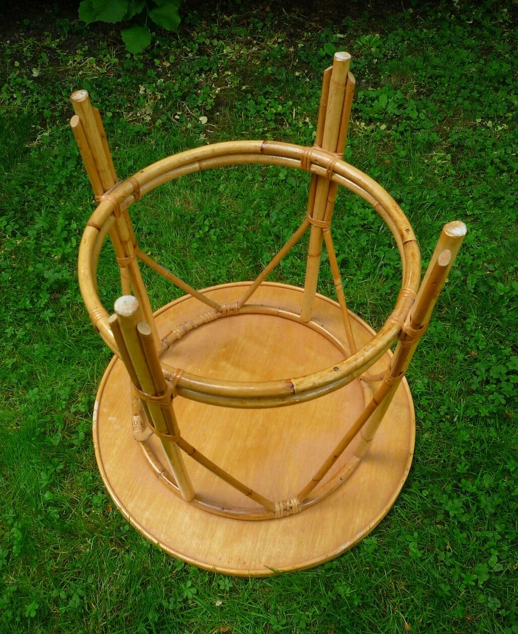 Coffee table rattan vintage 70 s