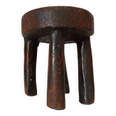 Tabouret brutaliste Sénoufo vintage années 70