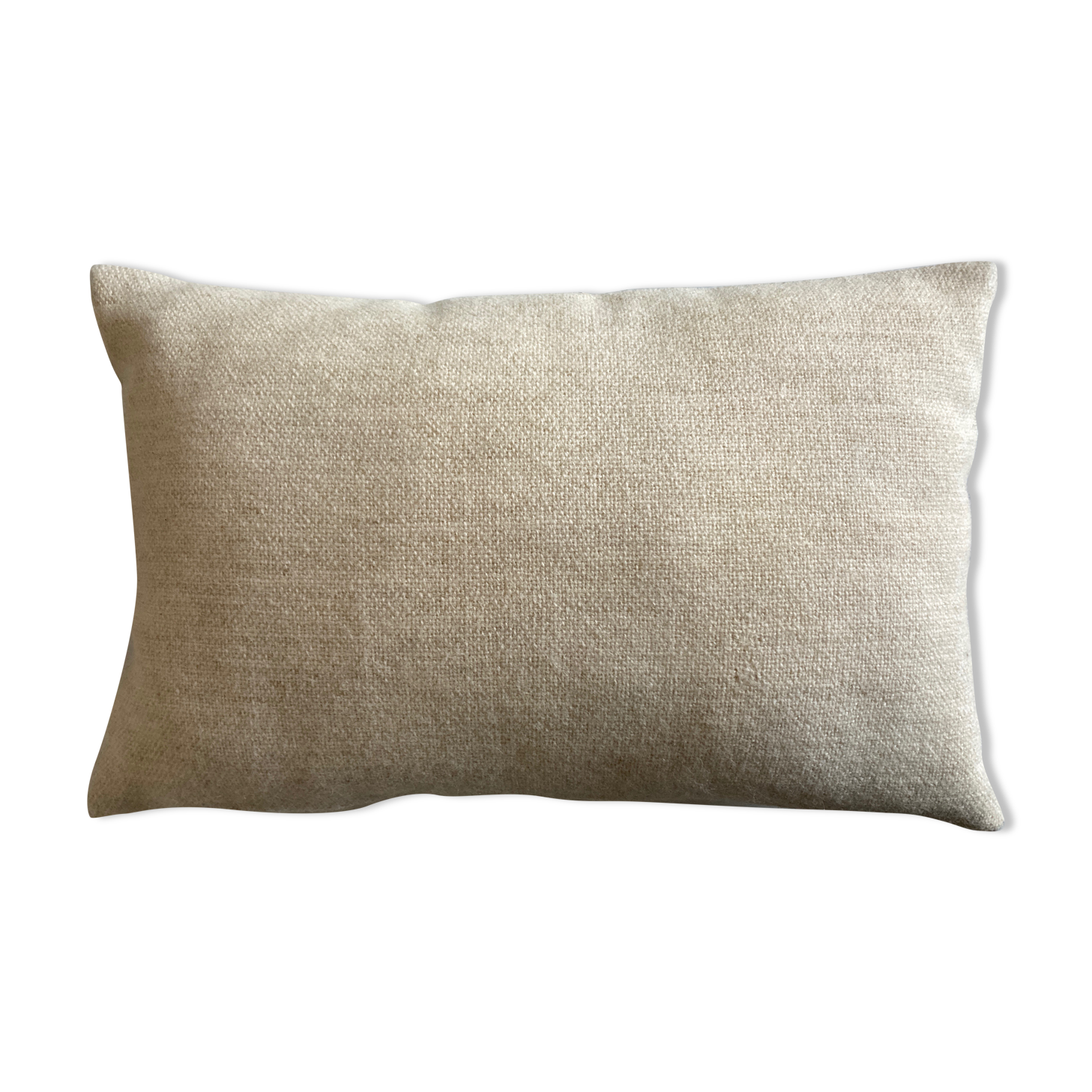 Cushion in Scandinavian ivory wool canvas 1960