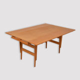 Extendable and adjustable Scandinavian oak coffee/dining table - 1960