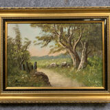 Huile sur toile par louis andrey, école de barbizon