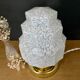Table lamp vintage globe art deco glass of Clichy white