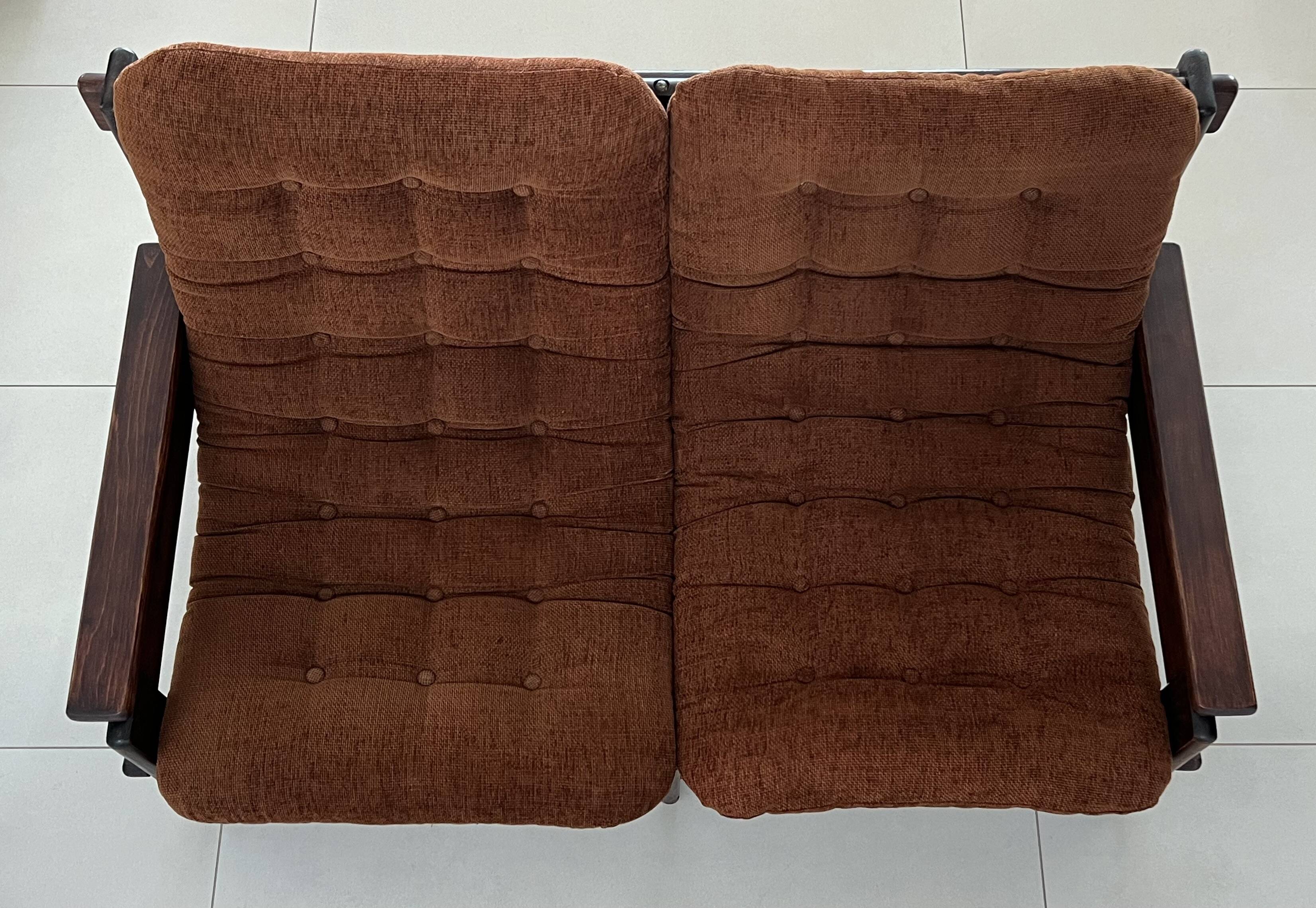 Scandinavian two-seater oak sofa, 1960s