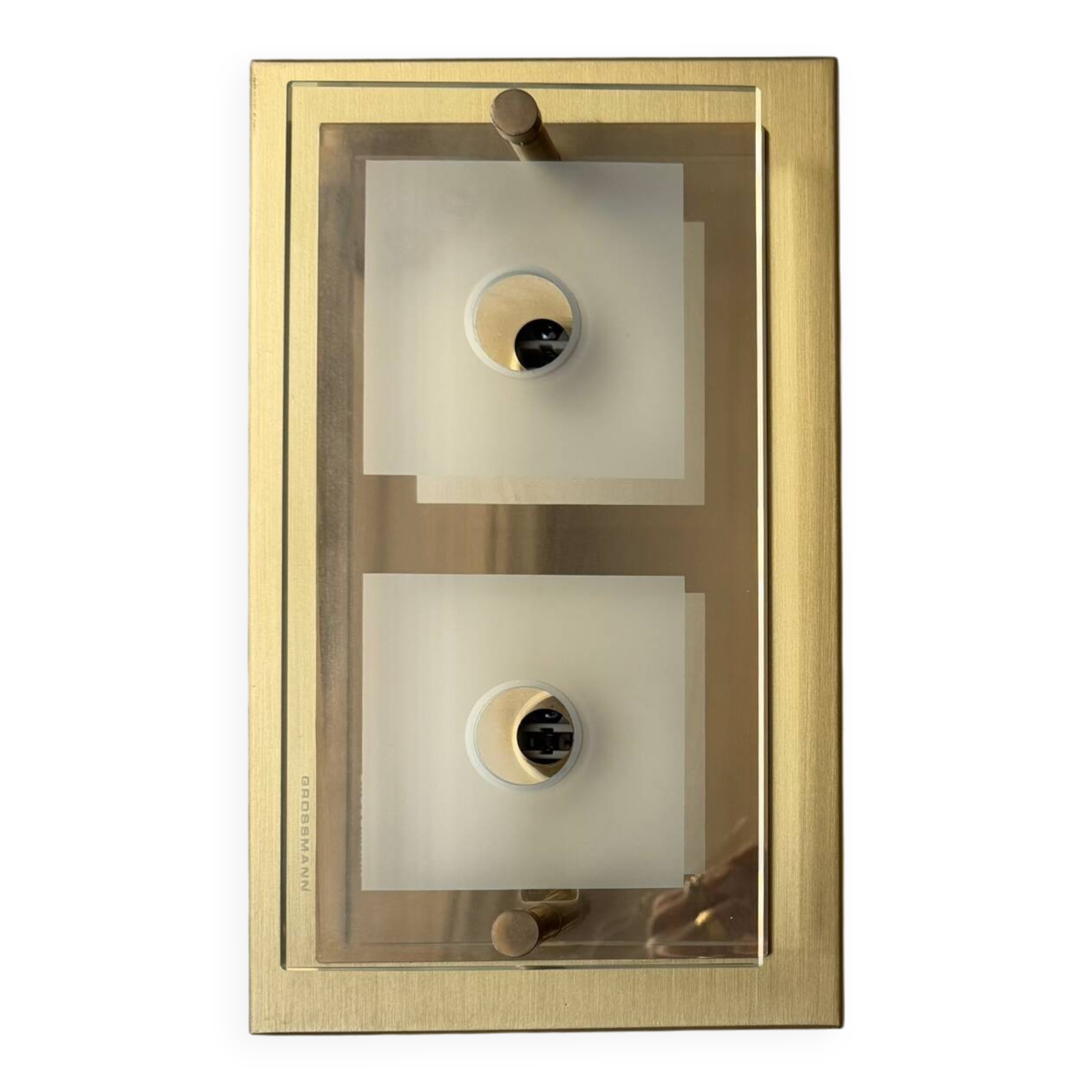 Applique laiton verre Grossmann années 80