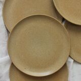 6 assiettes à dessert en grès vintage