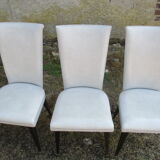 Suite of 6 dining chairs 50'S s imitation gray leather